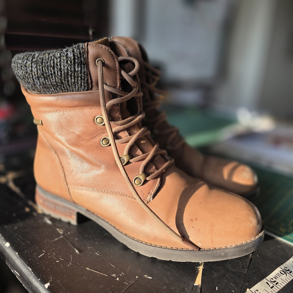 Women's Brown Lace-Up Ankle Boots